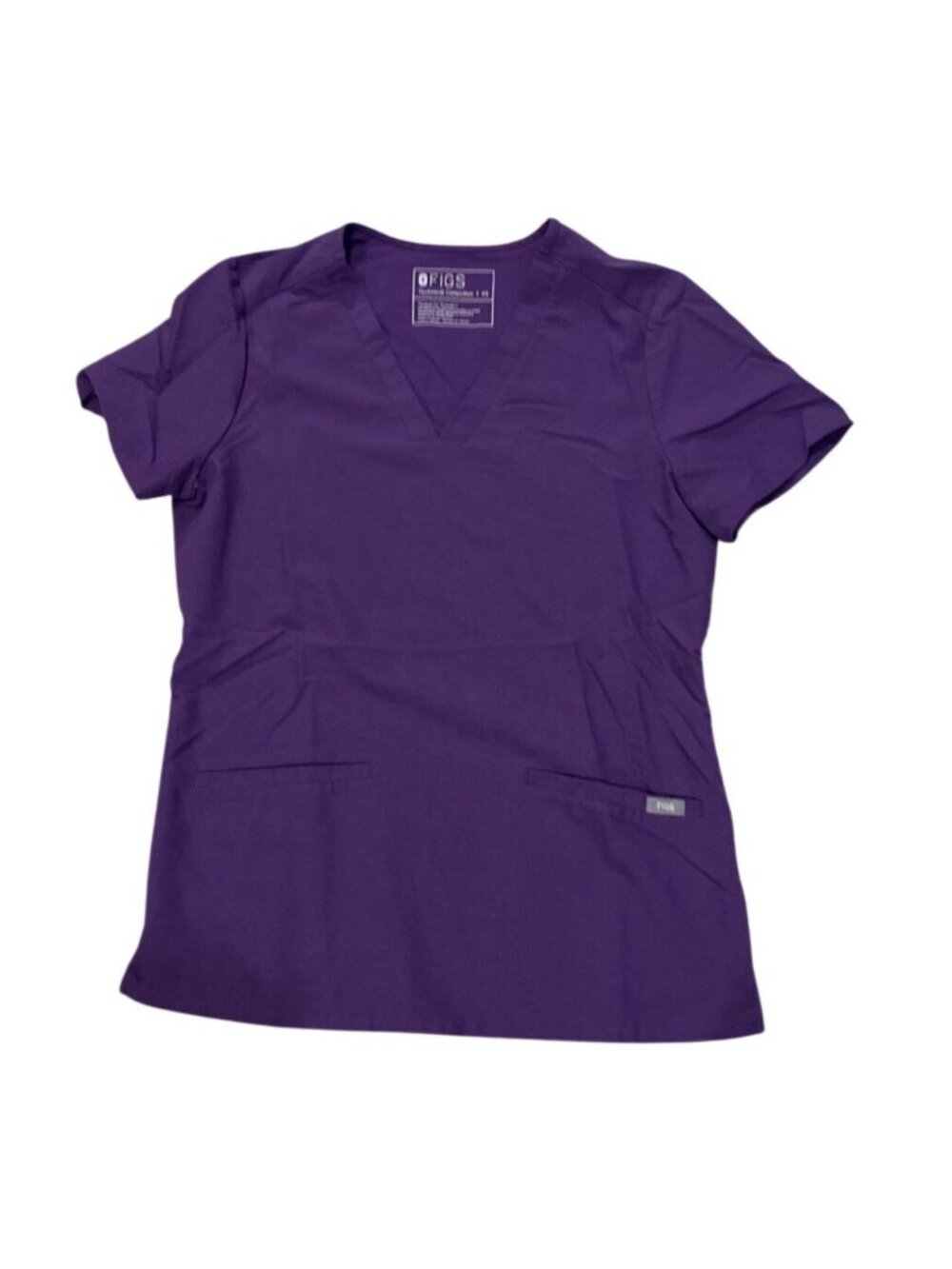 Figs Scrub Top Technical Collection Purple XS Short Sleeve V Neck Pockets